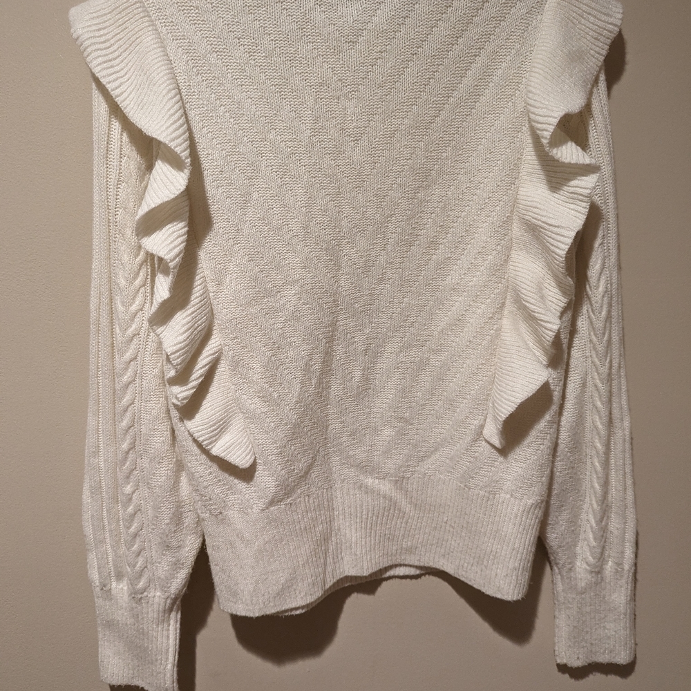 White Ruffled Sweater - Picture 4 of 5